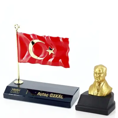 Atatürklü Metal Türk Bayrağı