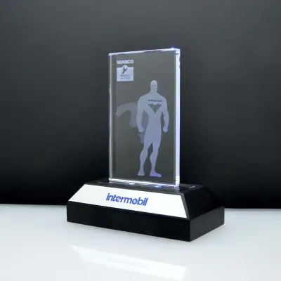 3d Kristal Plaket Işıklı