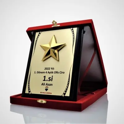 Kadife Kutulu Yıldız Plaket