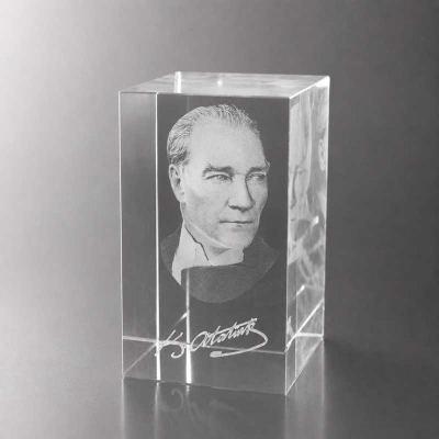 3d Kristal Küp Atatürk Sivil