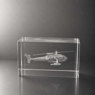3d kristal Küp Helikopter