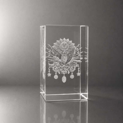 3d Kristal Küp Osmanlı Tuğrası