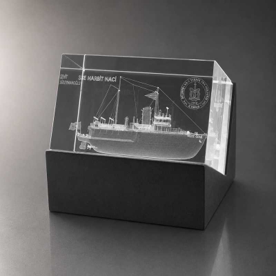 3d Lazer Patlatma Kristal Küp  Plaket Örnekleri