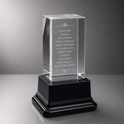 3d Kristal Küp Ödül Plaket