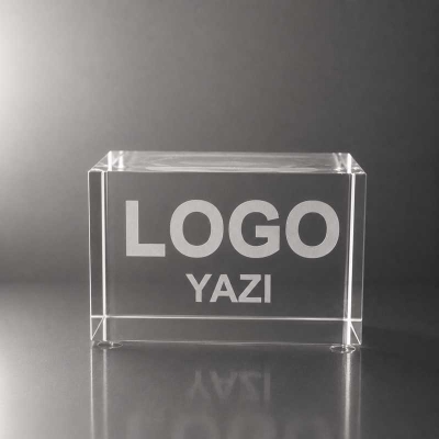 Kristal Küp Logolu Yatay 5cmx8cmx5cm
