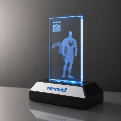 3d Kristal Plaket Işıklı