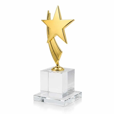 3d Metal Yıldız Kristal Plaket