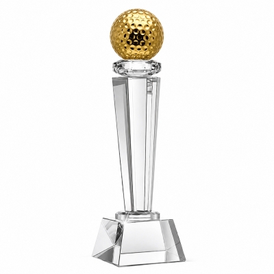 Golf Kupası Kristal Sutunlu Ayaklı Polyester Golf