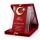 Ay Yıldızlı Kadife Kutulu Kristal Plaket
