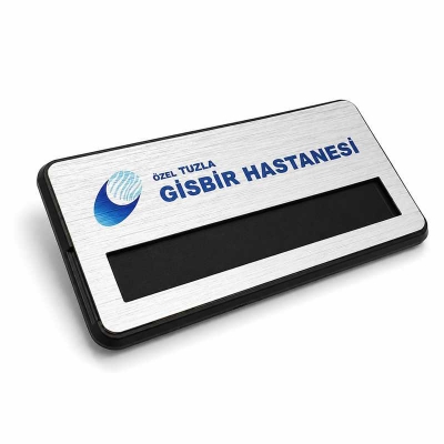 Cepli Dikdörtgen Metal Yaka Kartı