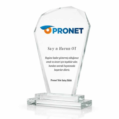Çift Ayaklı Kristal Plaket