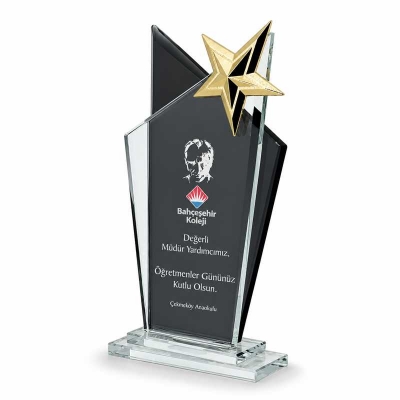 Yıldızlı Kristal Plaket