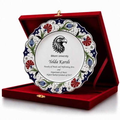 Çini Tabak Plaket Baskılı 