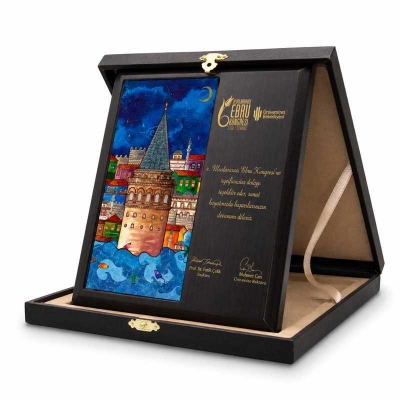 İstanbul Temalı Çini Üzeri  Uv Baskılı Plaket