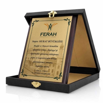 Kişiye Özel Deri Kutulu Plaket