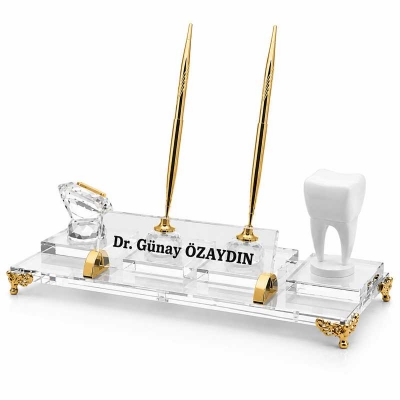 Diş Hekimliği Masa İsimliği Kristal