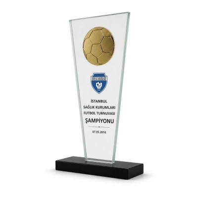 Futbol Topu Figürlü Kristal Plaket