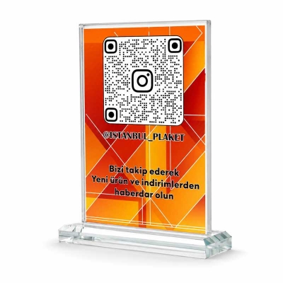 İnstagram Plaketi Masaüstü QR Karekod Menü Standı