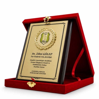 Kişiye Özel Çelenk Fasetli Plaket
