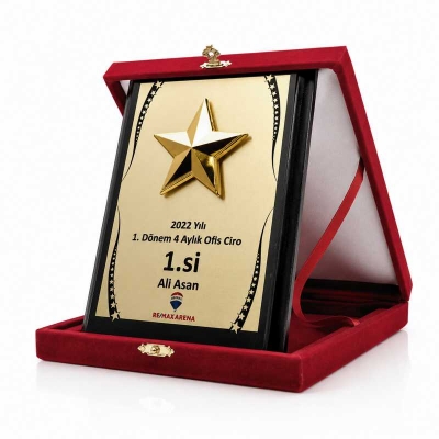 Kadife Kutulu Yıldız Plaket