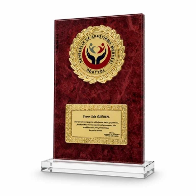 Mermer Fasetli Kristal Plaket  Örnekleri