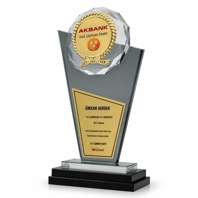 Kişiye Özel Fasetli Kristal Plaket