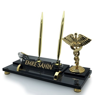 Kişiye Özel Metal Tıp Doktor Masa İsimliği