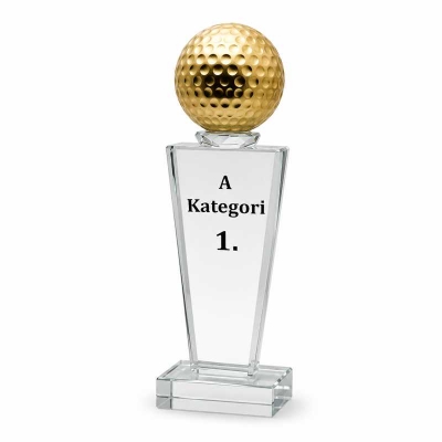 Golf Figürlü Kristal Kupa