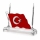 Kristal Türk Bayraklı Masa İsimliği