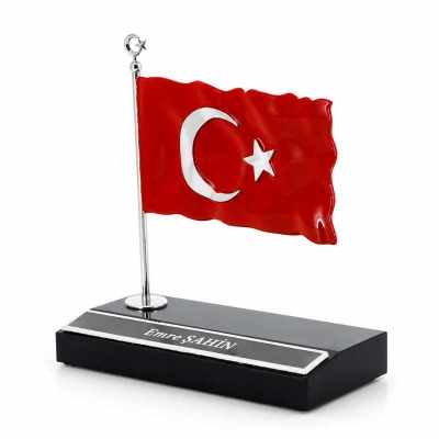 Metal Bayrak Gümüş