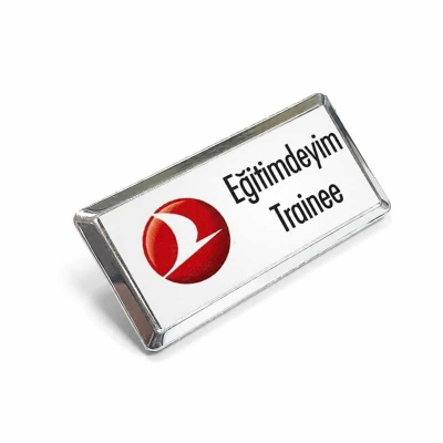 Küçük Dikdörtgen Metal Yaka Kartı