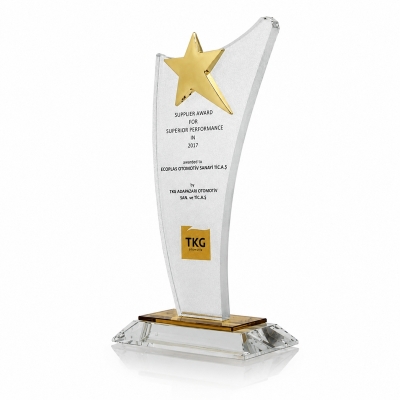 Metal Yıldızlı Kristal Plaket Fiyatları