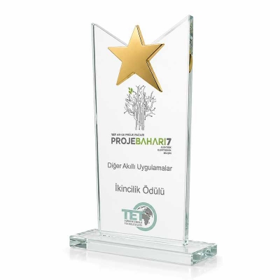 Özel Kesimli Yıldızlı Plaket
