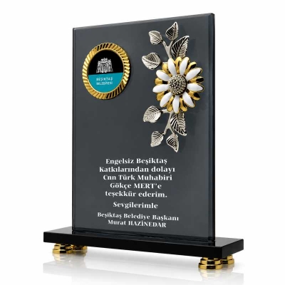 Kişiye Özel Papatya Çiçekli Plaket