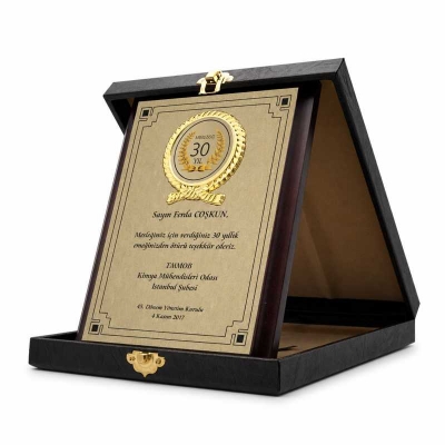 Denizcilik Deri Kutulu Plaket
