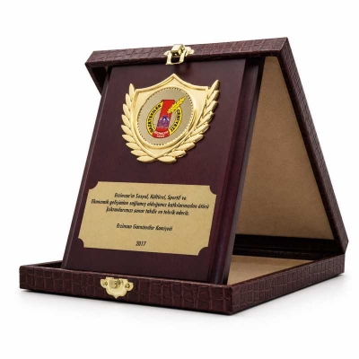 Kişiye Özel Deri Kutulu Plaket Satışı