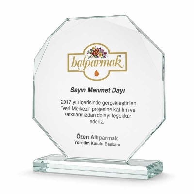 Sekizgen Kristal Plaket
