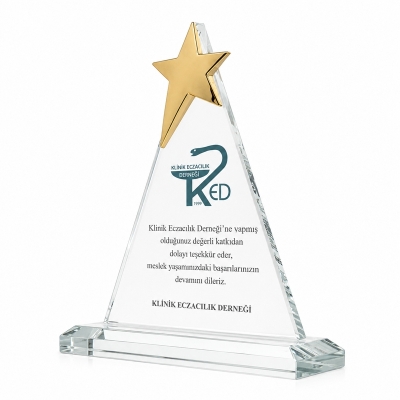 Üçgen Yıldızlı Plaket