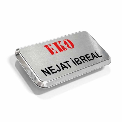 Küçük Gümüş  Metal Yaka Kartı 