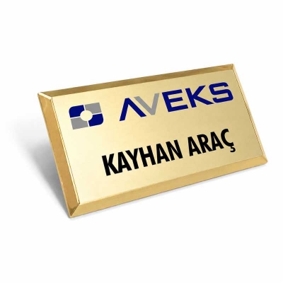 Küçük Dikdörtgen Metal Yaka Kartı