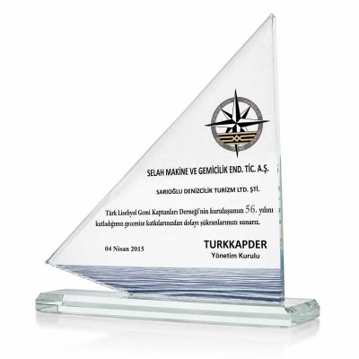 Yelken Kristal Plaket Satın Al