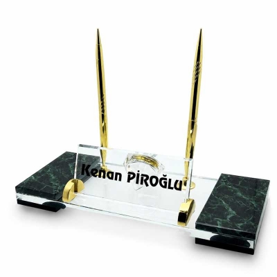 Mermer Desenli Kristal Masa İsimliği