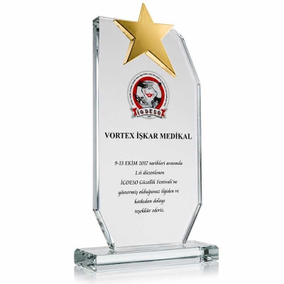 Yıldızlı Kristal Plaket Fiyatları 