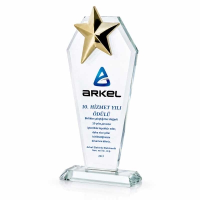Yıldızlı Kristal Plaket İmalatı