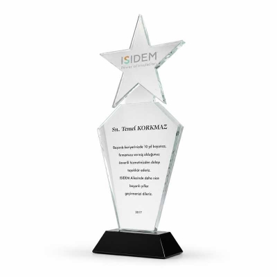 Özel Kesimli Tasarım Yıldız Plaket